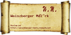 Weiszberger Márk névjegykártya
